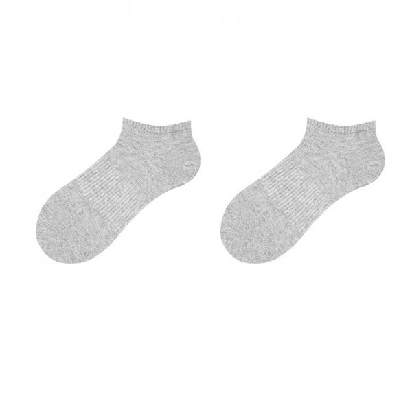 Pure cotton Gray Ankle Socks